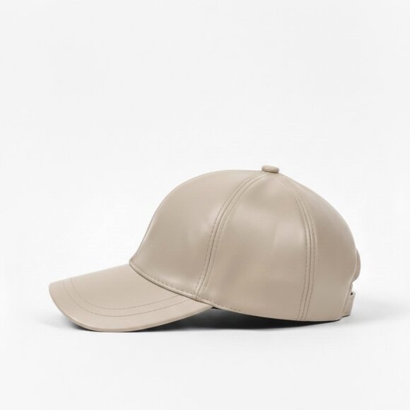 TELLARO Leather Baseball Cap - Beige - Picture 2 of 2
